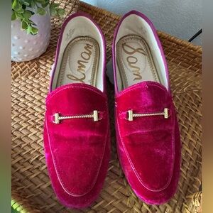 Sam Edelman Raspberry Velvet Lior Bit Loafer Shoes Size 7